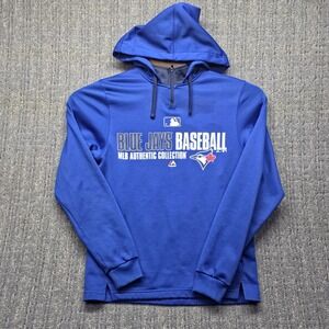 Toronto Blue Jays Hoodie Men's Small 1/4 Zip Majestic Authentic Collection Blue